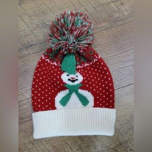 Christmas Holiday Snowman Pom Beanie Hair Adult Unisex Onesize‎
